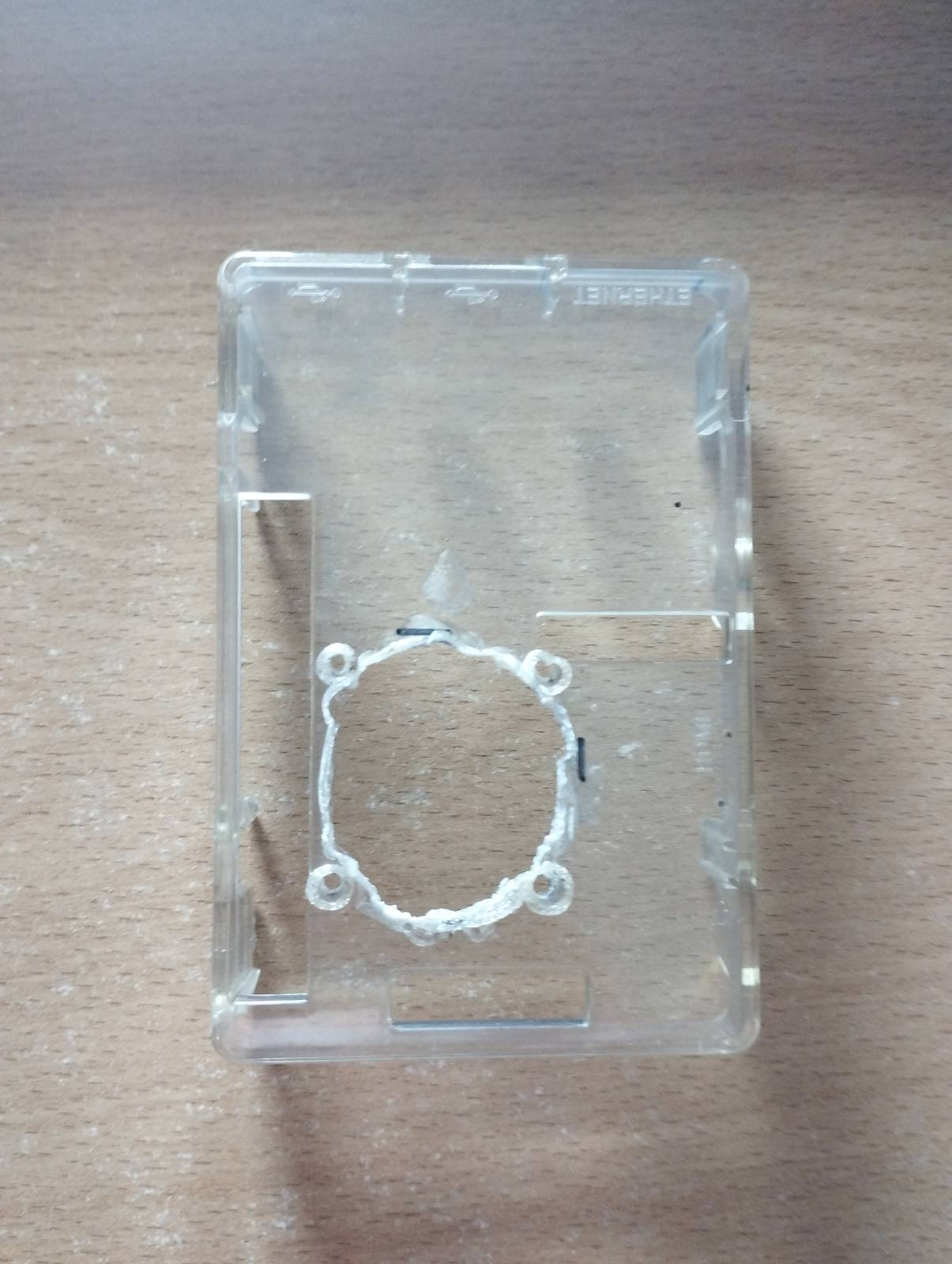 Raspberry Pi case with hole