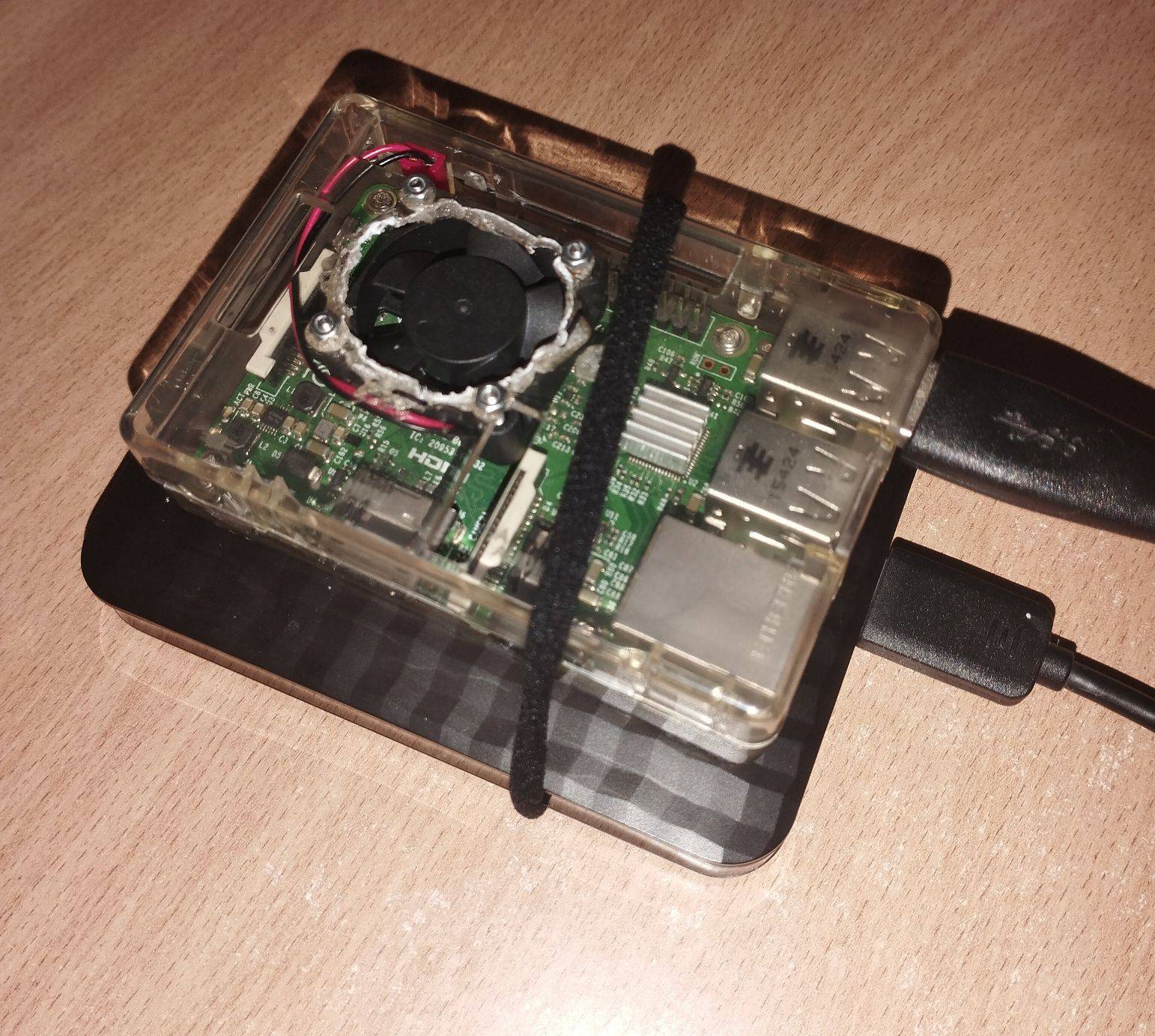 Raspberry Pi with an HDD connected